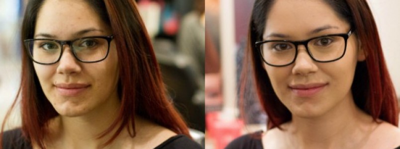 Maquiagem para quem usa culos: olheiras corrigidas faz muita diferena!